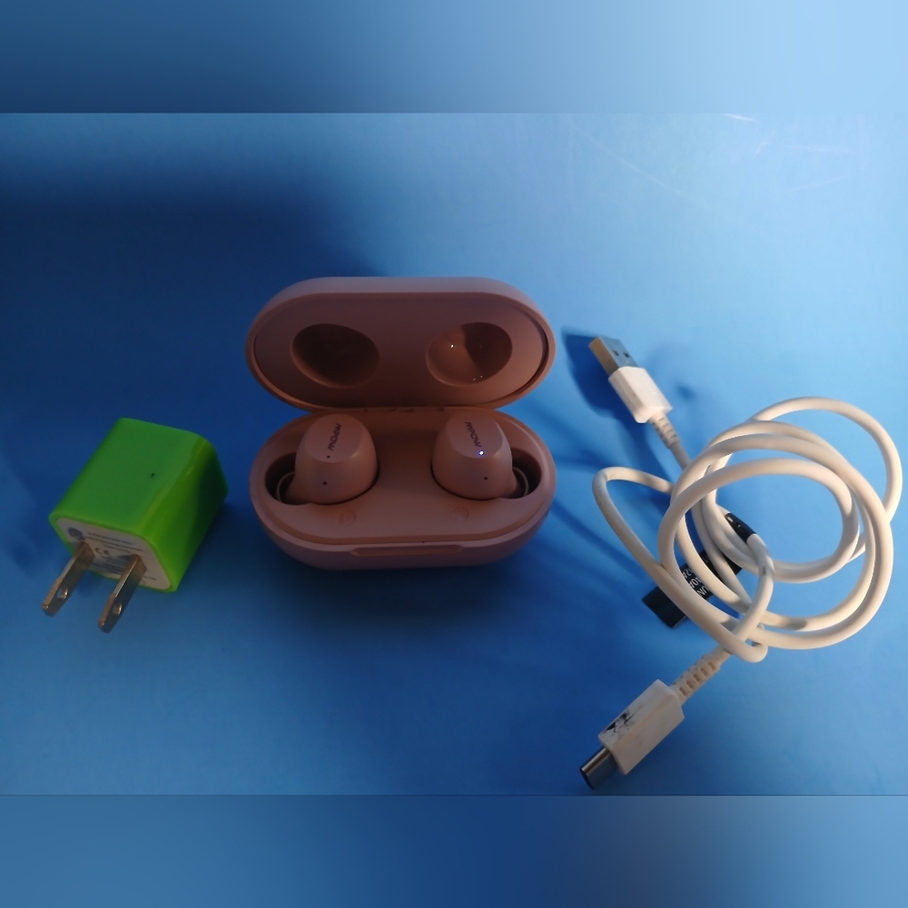 Pink Wireless Earbuds with Charging Case